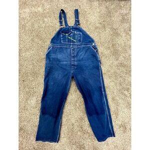 Vintage Key Imperial Overalls Mens 44x30 Blue Denim Pockets Workwear USA‎ Made